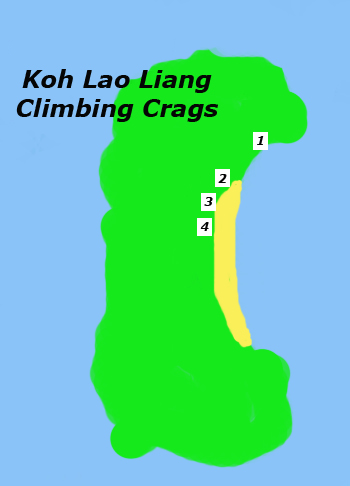 koh lao liang climbing guide map