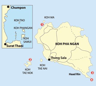 koh phangan scuba map