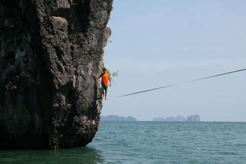 Deep water solo Koh Lao Liang, Thailand